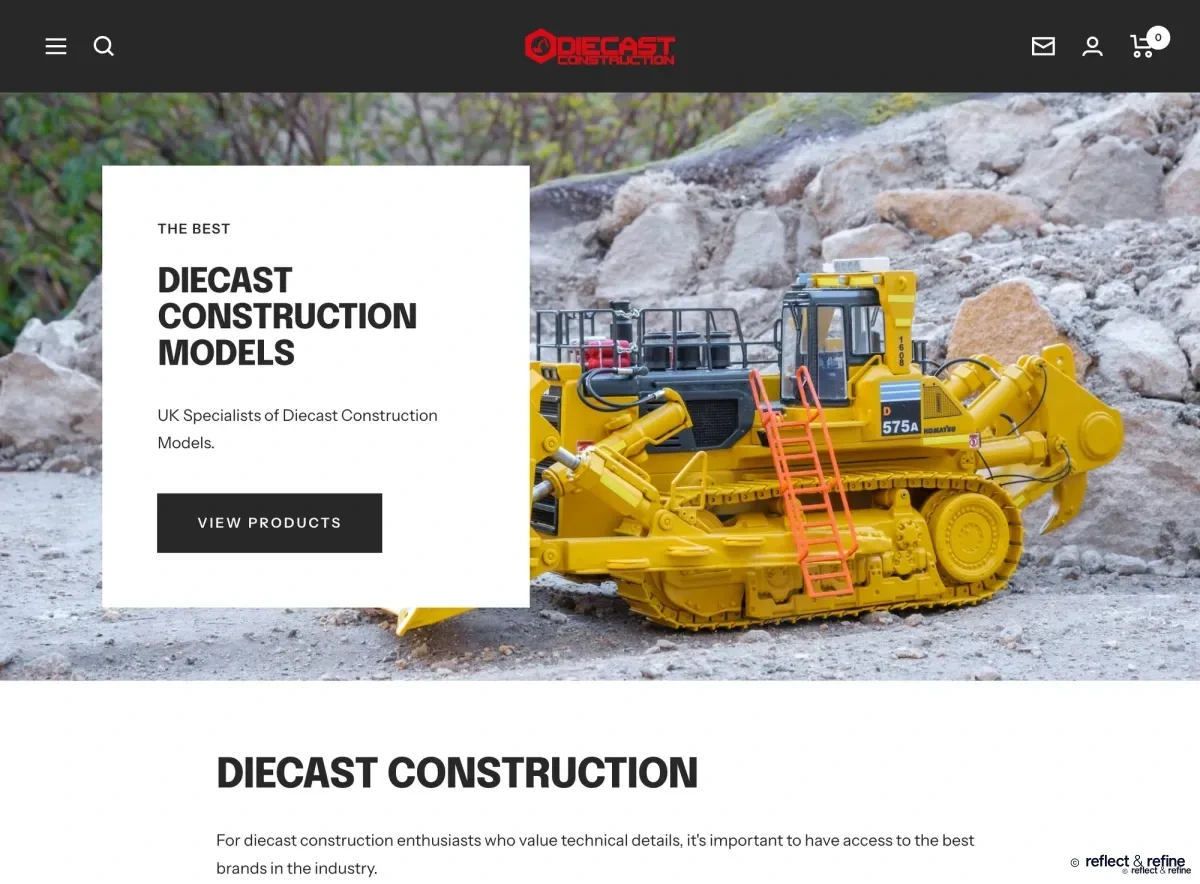 Shopify Rebuild That Put a Diecast Retailer on Page One website on desktop
