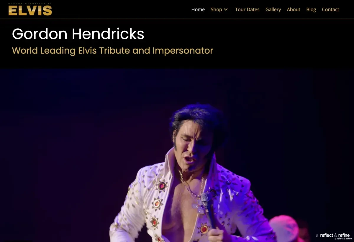 Turning an Elvis Tribute Site Into a Shop When the Tour Was Cancelled website on desktop
