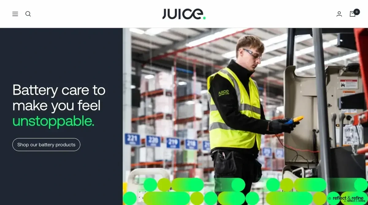 Consolidated Shopify Site for the UK's Leading Industrial Battery Care Specialist website on desktop