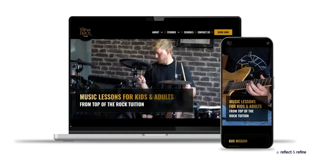 SEO and Website Improvement That Lifted a Music Tuition Business in Search website on desktop and mobile